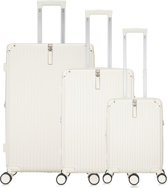 Kreta Reiskofferset 3-delig - 39, 65 & 93 liter - Handbagage en Ruimbagage - Lichtgewicht & Uitbreidbaar - USB-Oplaadpoort, Cuphouder & TSA Slot