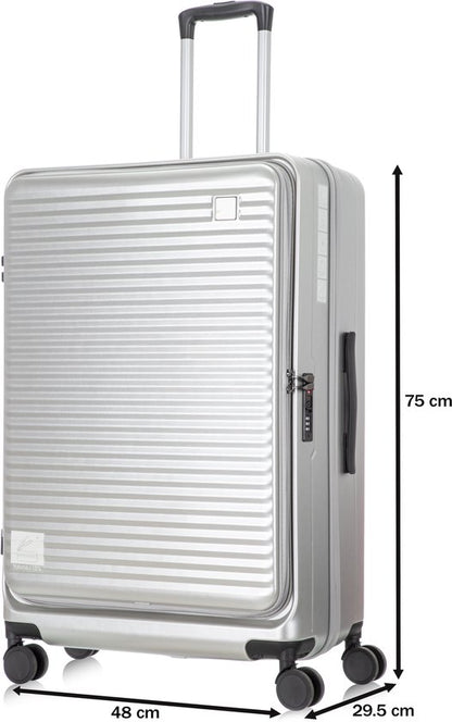 Praag Reiskoffer L - 93L - 75x48x29,5 cm - Ruimbagage - Laptopvak & Uitbreidbare Opbergruimte - TSA Slot & 360° Wielen - Ideaal Voor Lange Vakanties en Intercontinentale Reizen