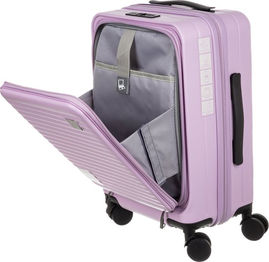 Praag Reiskoffer S - 39L - 55x35x20 cm - Handbagage Harde Koffer - Laptopvak & Uitbreidbare Opbergruimte - TSA Slot & 360° Wielen - Ideaal Voor Vliegtuig en Zakenreizen