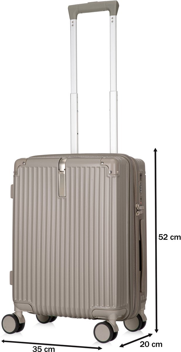 Kreta Reiskofferset 3-delig - 39, 65 & 93 liter - Handbagage en Ruimbagage - Lichtgewicht & Uitbreidbaar - USB-Oplaadpoort, Cuphouder & TSA Slot