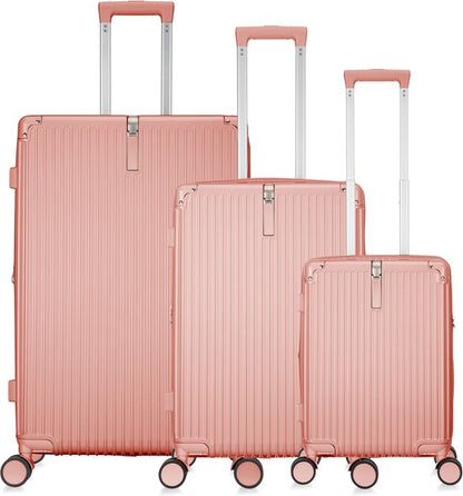 Kreta Reiskofferset 3-delig - 39, 65 & 93 liter - Handbagage en Ruimbagage - Lichtgewicht & Uitbreidbaar - USB-Oplaadpoort, Cuphouder & TSA Slot