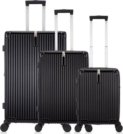 Kreta Reiskofferset 3-delig - 39, 65 & 93 liter - Handbagage en Ruimbagage - Lichtgewicht & Uitbreidbaar - USB-Oplaadpoort, Cuphouder & TSA Slot